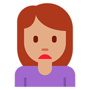 🙍🏽‍♀️ Emoji missmutige Frau: mittlere Hautfarbe Twitter Twemoji 2.6.