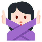 🙅🏻‍♀️ Emoji Mujer Haciendo El Gesto De «no»: Tono De Piel Claro en Twitter Twemoji 2.6.