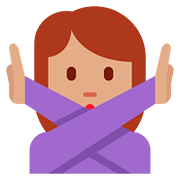 Emoji 🙅🏽‍♀️ Donna Con Gesto Di Rifiuto: Carnagione Olivastra su Twitter Twemoji 2.6.