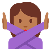 🙅🏾‍♀️ Emoji Frau mit überkreuzten Armen: mitteldunkle Hautfarbe Twitter Twemoji 2.6.