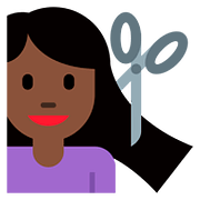 💇🏿‍♀️ Emoji Mujer Cortándose El Pelo: Tono De Piel Oscuro en Twitter Twemoji 2.6.