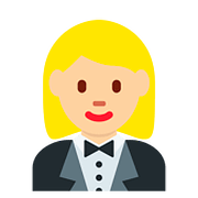 🤵🏼‍♀️ Emoji Mujer Con Esmoquin: Tono De Piel Claro Medio en Twitter Twemoji 2.6.
