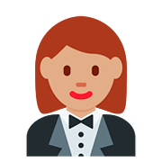 🤵🏽‍♀️ Emoji Frau im Smoking: mittlere Hautfarbe Twitter Twemoji 2.6.