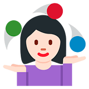 Emoji 🤹🏻‍♀️ Giocoliere Donna: Carnagione Chiara su Twitter Twemoji 2.6.