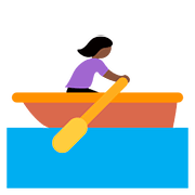 🚣🏿‍♀️ Emoji Frau im Ruderboot: dunkle Hautfarbe Twitter Twemoji 2.6.