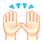 zwei erhobene Handflächen: helle Hautfarbe VKontakte(VK) 1.0.
