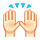 zwei erhobene Handflächen: mittelhelle Hautfarbe VKontakte(VK) 1.0.