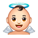 👼🏻 Emoji Bebé ángel: Tono De Piel Claro en WhatsApp 2.17.