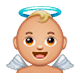 👼🏼 Emoji Bebé ángel: Tono De Piel Claro Medio en WhatsApp 2.17.