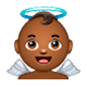 👼🏾 Emoji Bebê Anjo: Pele Morena Escura na WhatsApp 2.17.