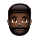 🧔🏿 Emoji Mann: dunkle Hautfarbe, Bart WhatsApp 2.17.