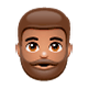 Emoji 🧔🏽 Uomo Con La Barba: Carnagione Olivastra su WhatsApp 2.17.