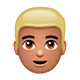 👱🏽‍♂️ Emoji Mann: mittlere Hautfarbe, blond WhatsApp 2.17.