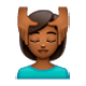 💆🏾 Emoji Pessoa Recebendo Massagem Facial: Pele Morena Escura na WhatsApp 2.17.