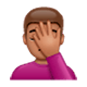 🤦🏽 Emoji Persona Con La Mano En La Frente: Tono De Piel Medio en WhatsApp 2.17.