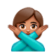 Emoji 🙅🏽 Persona Che Fa Segno Di No: Carnagione Olivastra su WhatsApp 2.17.
