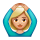 🙆🏼 Emoji Person mit Händen auf dem Kopf: mittelhelle Hautfarbe WhatsApp 2.17.