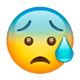 😰 Emoji besorgtes Gesicht mit Schweißtropfen WhatsApp 2.17.