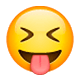 Emoji 😝 Faccina Con Un Gran Sorriso Che Mostra La Lingua su WhatsApp 2.17.