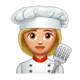 👩🏼‍🍳 Emoji Cocinera: Tono De Piel Claro Medio en WhatsApp 2.17.