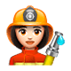 Emoji 👩🏻‍🚒 Pompiere Donna: Carnagione Chiara su WhatsApp 2.17.