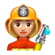 Émoji 👩🏼‍🚒 Pompier Femme : Peau Moyennement Claire sur WhatsApp 2.17.