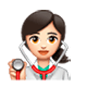 Emoji 👩🏻‍⚕️ Operatrice Sanitaria: Carnagione Chiara su WhatsApp 2.17.