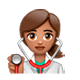 👩🏽‍⚕️ Emoji Profesional Sanitario Mujer: Tono De Piel Medio en WhatsApp 2.17.