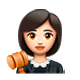 Emoji 👩🏻‍⚖️ Giudice Donna: Carnagione Chiara su WhatsApp 2.17.