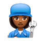👩🏾‍🔧 Emoji Mechanikerin: mitteldunkle Hautfarbe WhatsApp 2.17.