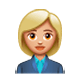 👩🏼‍💼 Emoji Oficinista Mujer: Tono De Piel Claro Medio en WhatsApp 2.17.
