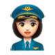 👩🏻‍✈️ Emoji Piloto De Avião Mulher: Pele Clara na WhatsApp 2.17.