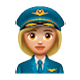 👩🏼‍✈️ Emoji Pilotin: mittelhelle Hautfarbe WhatsApp 2.17.