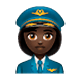 👩🏿‍✈️ Emoji Piloto De Avião Mulher: Pele Escura na WhatsApp 2.17.