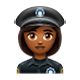 👮🏾‍♀️ Emoji Policial Mulher: Pele Morena Escura na WhatsApp 2.17.