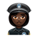 👮🏿‍♀️ Emoji Policial Mulher: Pele Escura na WhatsApp 2.17.