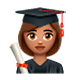 Emoji 👩🏽‍🎓 Studentessa: Carnagione Olivastra su WhatsApp 2.17.
