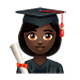 Emoji 👩🏿‍🎓 Studentessa: Carnagione Scura su WhatsApp 2.17.