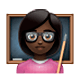 Emoji 👩🏿‍🏫 Professoressa: Carnagione Scura su WhatsApp 2.17.