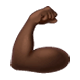 💪🏿 Emoji Bíceps Flexionado: Tono De Piel Oscuro en WhatsApp 2.17.