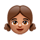 👧🏽 Emoji Mädchen: mittlere Hautfarbe WhatsApp 2.17.