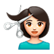 Émoji 💇🏻 Personne Qui Se Fait Couper Les Cheveux : Peau Claire sur WhatsApp 2.17.
