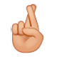🤞🏼 Emoji Hand mit gekreuzten Fingern: mittelhelle Hautfarbe WhatsApp 2.17.