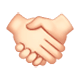 🤝🏻 Emoji Handschlag, helle Hautfarbe WhatsApp 2.17.