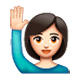 Emoji 🙋🏻 Persona Con Mano Alzata: Carnagione Chiara su WhatsApp 2.17.