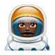 👨🏿‍🚀 Emoji Astronauta Homem: Pele Escura na WhatsApp 2.17.