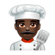 👨🏿‍🍳 Emoji Cozinheiro: Pele Escura na WhatsApp 2.17.