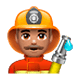 Emoji 👨🏽‍🚒 Pompiere Uomo: Carnagione Olivastra su WhatsApp 2.17.