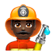 Emoji 👨🏿‍🚒 Pompiere Uomo: Carnagione Scura su WhatsApp 2.17.
