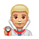 👨🏼‍⚕️ Emoji Profesional Sanitario Hombre: Tono De Piel Claro Medio en WhatsApp 2.17.